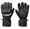 Heated Leather Motorcycle Gloves with High-capacity Battery - Black, Unisex, Winter Riding Gear