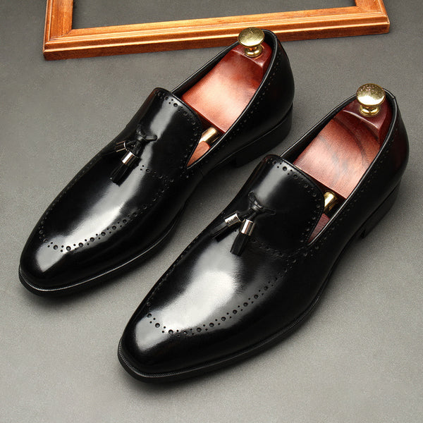 Elegant Cowhide Leather Wedding Formal Shoes Black Red Men's Work Business Size 37-45 Comfort Stylish Durable