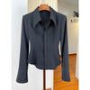 French Waist Slim Fit Blouse in Black or White, Long Sleeve Professional Shirt