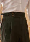 Italian Design Men's Double Pleated Straight Trousers in Black, Tan, Grey, and Khaki - Sizes 29-36. Versatile and stylish for casual or light business wear.