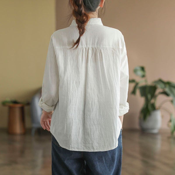 Pure Cotton Embroidered Cardigan in Blue and White - Loose Fit with Elegant Embroidery - Sizes M to 3XL