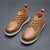 Men's British Martin Boots for Casual Wear - Premium leather, comfortable mid-heel, stylish design, durable rubber sole - Stylish Men's Boots.