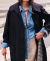 Women's Khaki Polo Trench Coat, Long Sleeve, Stylish Winter Wear.