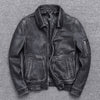 Vintage Thick Leather Jacket in Red - Men's Casual Wear