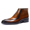 Men's Authentic Leather Business Shoes, Pointed-Toe Design in Black and Brown - Rubber Sole, Breathable, Non-slip - Sizes 37-46