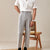 Breathable Gauze-Striped Casual Trousers, Lightweight Polyester Pants, Asian Size Options, Straight Tube Style Comfort