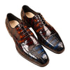 Men's Elegant Crocodile Leather Dress Shoes - Rubbed Color, High Quality, Sizes 38-43