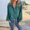 Trendy Button-Up Top in Vibrant Colors, Lantern Sleeves, S-5XL Sizes, High-Quality Polyester - Women's Fashion