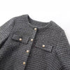 Stylish Round Neck Long Sleeve Women's Coat in Black