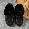 Women's Bow-Decorated Snow Boots in Black & White, Stylish Winter Footwear with Chic Bow, Cozy & Trendy.