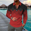 Casual Zip-up Shirt with Geometric 3D Print - Colorful, Sporty, Long-sleeve, Sizes S-5XL - Spring to Autumn Transition - Acetate Fiber Quality