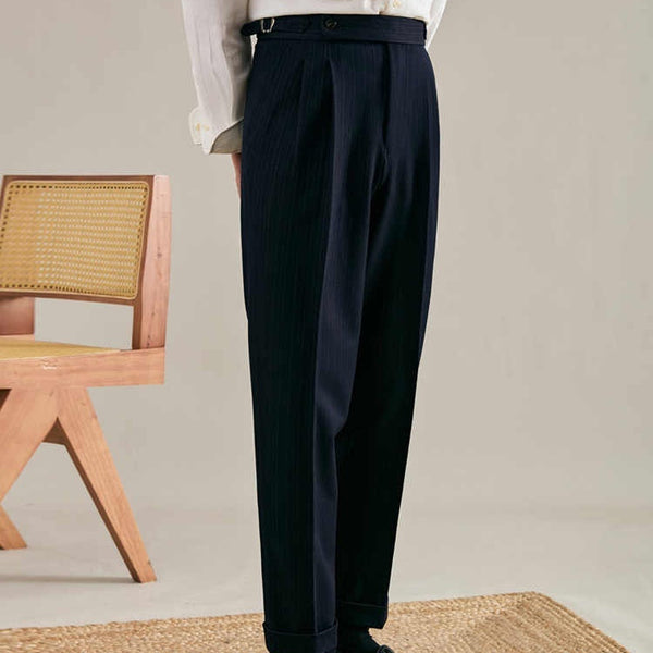 Stylish Men's Casual Pants in Black - Viscose & Premium Blend - Straight Fit - Sizes 29-36 - Men's Fashion - Light Business Attire.