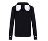 Women's Casual Cotton Hoodie with Fashion Cat Design - Stylish women's pullover featuring an animated cat pattern. Comfortable and trendy.