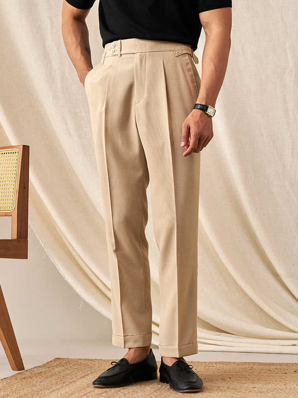 Modern Men's Slim Belted Business Pants in Polyester - Non-Iron, Professional Look, Sizes 29-36 – Solid Color, Comfort Fit.