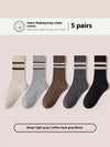 Breathable Cotton Sports Socks for Men, Mid-Calf, Plus Size - 5 Pairs