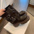 Chic Women's Buckle-Strap Platform Boots in Black and Brown - Genuine Leather Motorcycle Fashion Pumps