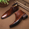 Korean Style Men's Leather Boots in Classic Black & Rich Brown - Comfortable Martin Boots for Men - Sizes 37-44