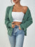 Chic Casual Knit Sweater Coat for Winter - Stylish polyester cardigan with detailed threadwork, perfect for winter.