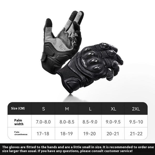 High-Quality Carbon Fiber Motorcycle Gloves in Lucent White color - Impact Resistant - Ant-King Collection - Size S to 2XL