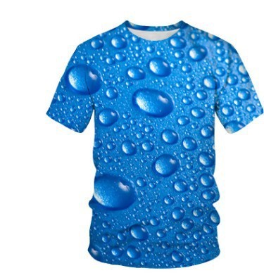 Raindrop Liquid Print 3DT Shirt Men's Fashion Trendy Short Sleeve