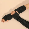Warm Winter Wool Twist Half-Finger Gloves - Non-Slip Short Arm Sleeve - Women's Winter Accessories