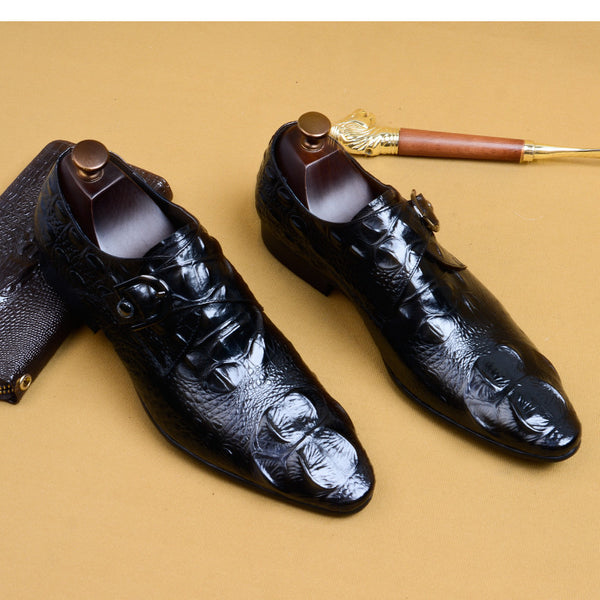 Elegant Men's Black Leather Business Shoes - Pointed Style - Sizes 37-46