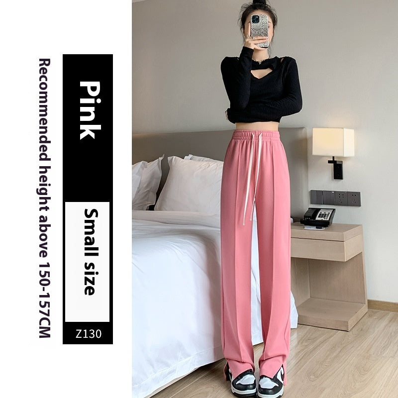 Sports Straight Loose Casual Slit Wide Leg Pants