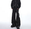 Sleek Punk Style Glossy Black Leather Pants with Metal Buckle, Men's Fashion, Unique Streetwear, Available Sizes M, L, XL