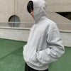 Cotton Hooded Sweater with Stitched Design, Black, Gray, S-XL Sizes, Hoodie Pullover