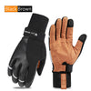 Touchscreen Compatible Fleece-Lined Winter Gloves in Black and Yellow