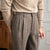 Classic Men's Business Casual Pants in Grey - Retro British Style Straight-leg - Wrinkle-Resistant Office Wear