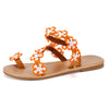 Sunflower Embossed Plus Size Slippers for Women with Floral Pattern and Synthetic Leather - Waterproof and Fashionable