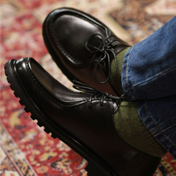 Indian Retro-Style Genuine Leather Suit Shoes for Men in Black or Khaki - Premium Cowhide - Low Heel - Sizes 38-44