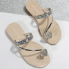 Elegant Rhinestone Heart Flip-flops in silver, gold, or yellow gold. Stylish, slip-resistant sandals for women with PU lining.