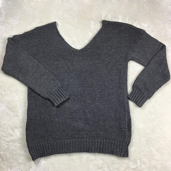 Cozy Off-Shoulder Sweater in Khaki & Gray for Women