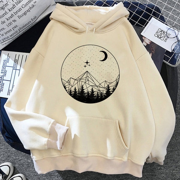 Women's Japanese Gothic Style Aesthetic Hoodie with Gilding Craft
