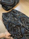 Men's Black Flower Print Seaside Loose Beach Pants - Polyester Fiber - Stylish Winter Casual Wear