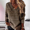 Chic Retro V-Neck Women's Long-Sleeve T-shirt in 3D Prints - Vintage-inspired casual top with 3D pattern, polyester fabric, and vibrant color options.