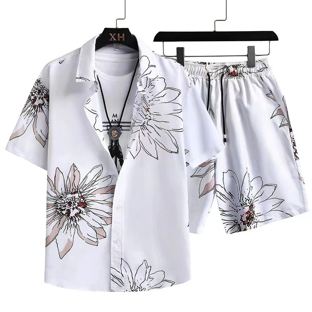 Men's Casual Suit 3D Digital Printing Short Sleeve Shirt Hawaii Suit