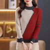 Chic Women's Mock Neck Sweater in Angora Red – Soft Polyester Pullover