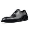 Handcrafted Men's Black Leather Business Shoes, Breathable Lace-up Design - Sizes 37-46