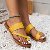 Plus-Size Women's Slip-On Sandals in Black - Comfortable Flat Toe Shoes for Everyday Wear