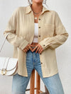 Women's Cotton Autumn Blouse in Various Colors and Sizes with Drop Shoulders, Comfortable and Stylish for Fall Fashion.