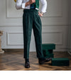Men's High Waist Corduroy Casual Pants in Milky White, Brown, or Sapphire Blue, Straight-Leg Style - Youth Fashion - Asian Size Available