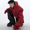 Premium Double-Layered Plush Hooded Sweatshirt in Black Gray Red - Cozy Cotton Polyester Pullover for Casual or Workout Style