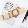 Chic Women's Cotton & Linen Weaved Belt - Eco-Friendly Plastic Buckle Rustic Modern Aesthetic, Multiple Color Choices - 100cm Long.