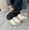 Stylish Women's Muffin Thick Soled Velcro Beach Sandals - PU Upper Rubber Sole Sandals - Sizes 35-40 - Casual Summer Footwear