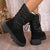 Winter Lace-up Fleece Snow Boots for Women, Chunky Heel, Suede, Black/Grey/Brown, Comfortable & Stylish Footwear