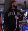 Chic Black Cotton Rapper-Style Pullover Sweater for Urban Streetwear