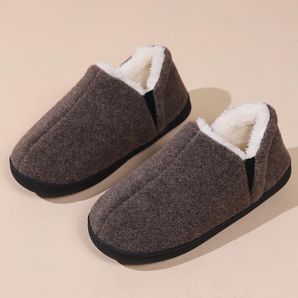 Casual All-inclusive Fur Collar Outer Wear Indoor Shoes Comfortable Memory Foam Winter Ankle Wrap Cotton Slippers